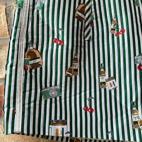 Mini Vintage Pinup Style Shorts / Tune & Tune / Size Medium/ Green & White Strip - Picture 9 of 12